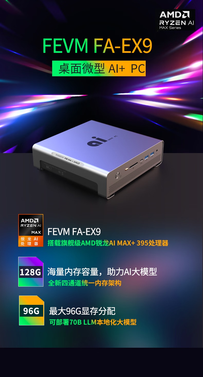 FEVM выпустила мини-ПК Ryzen AI MAX+ 395 с 128GB памяти