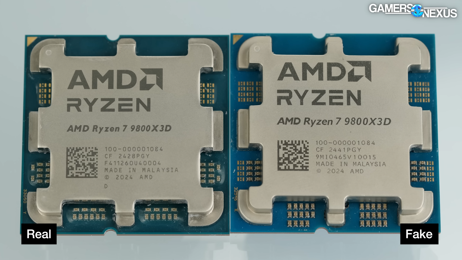 Пользователь получил поддельный AMD Ryzen 7 9800X3D без CCD и I/O Die 3 Настоящий и поддельный Ryzen 7 9800X3D