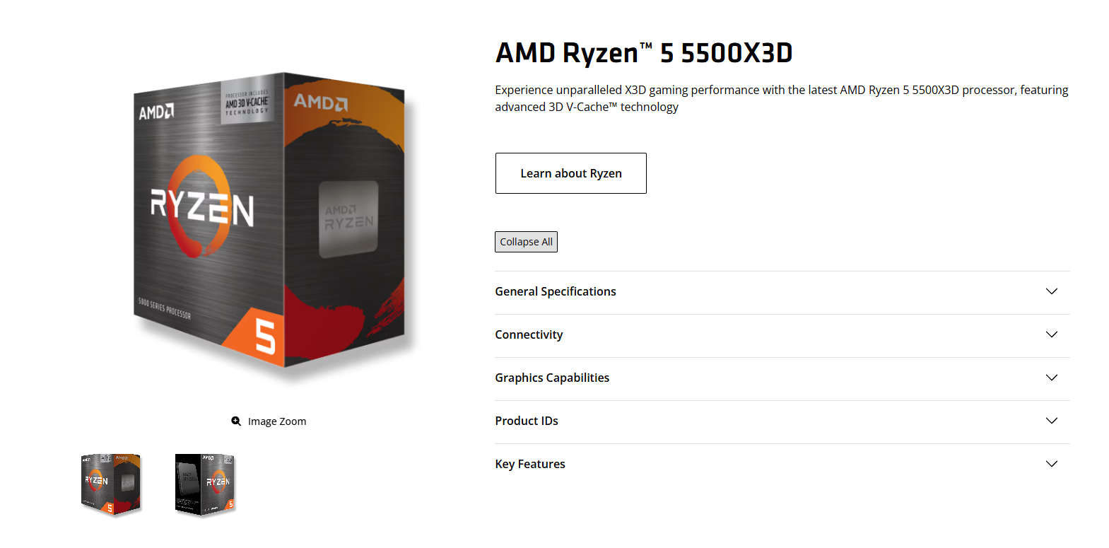Ryzen 5 5500X3D
