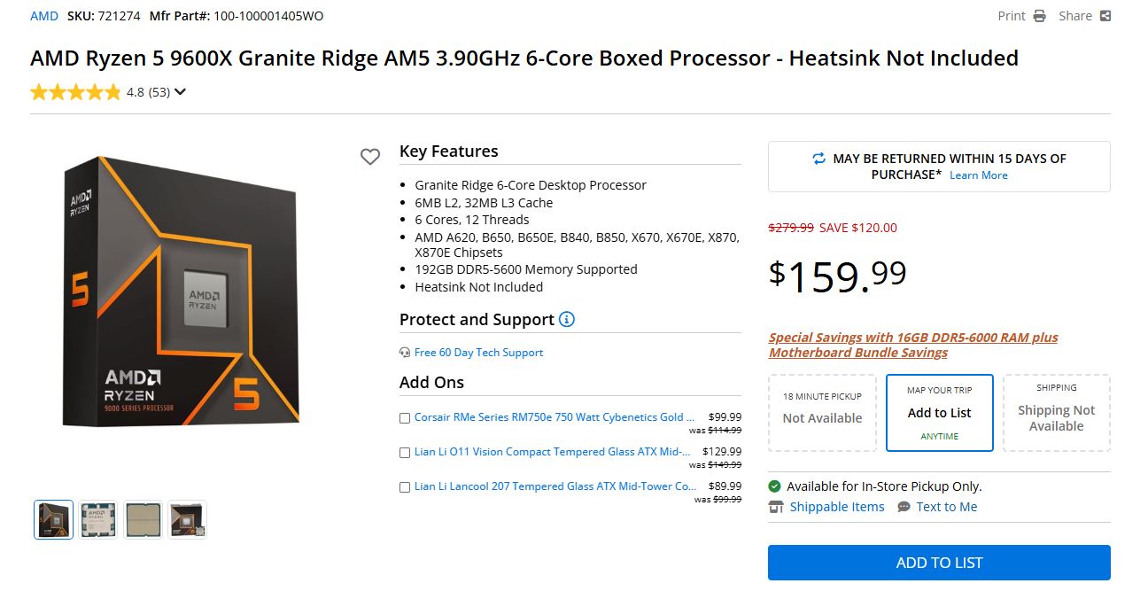 AMD Ryzen 5 9600X – отличный бюджетный Zen 5 чип с момента запуска