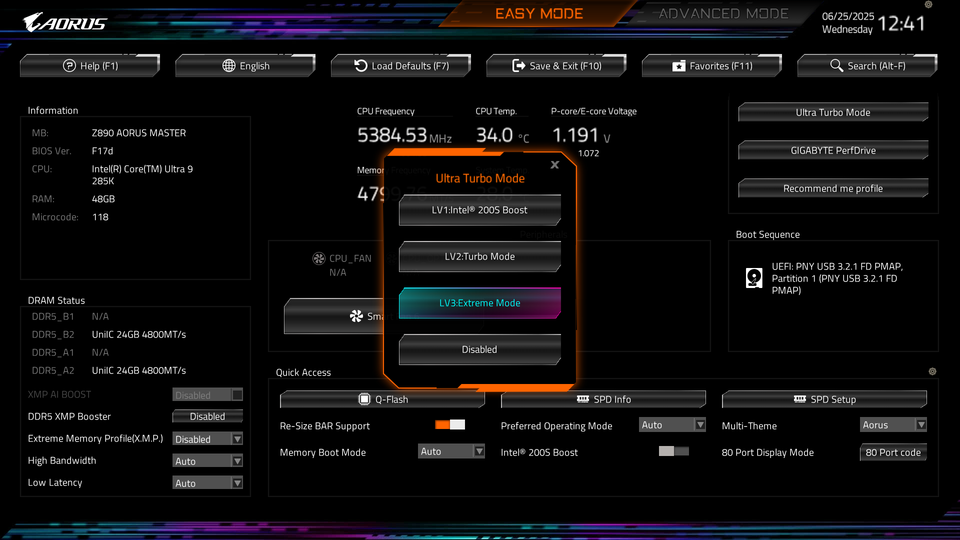 GIGABYTE представляет Ultra Turbo Mode для Intel Z890 с ростом производительности до 35% 2 Ultra Turbo Mode в BIOS GIGABYTE