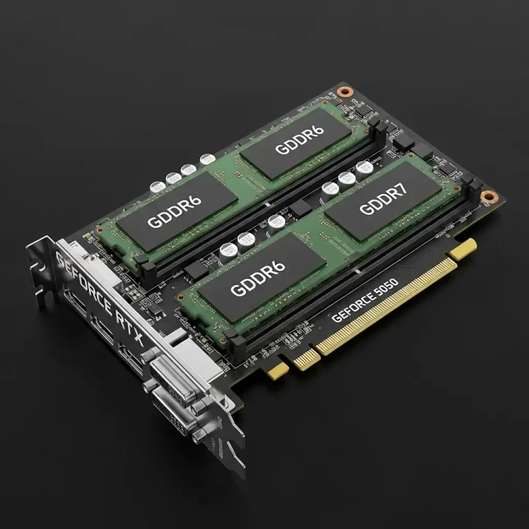 Почему в настольном RTX 5050 используется GDDR6, а в ноутбуке GDDR7?