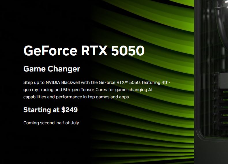 NVIDIA может выпустить GeForce RTX 5050 в Китае раньше остальных рынков