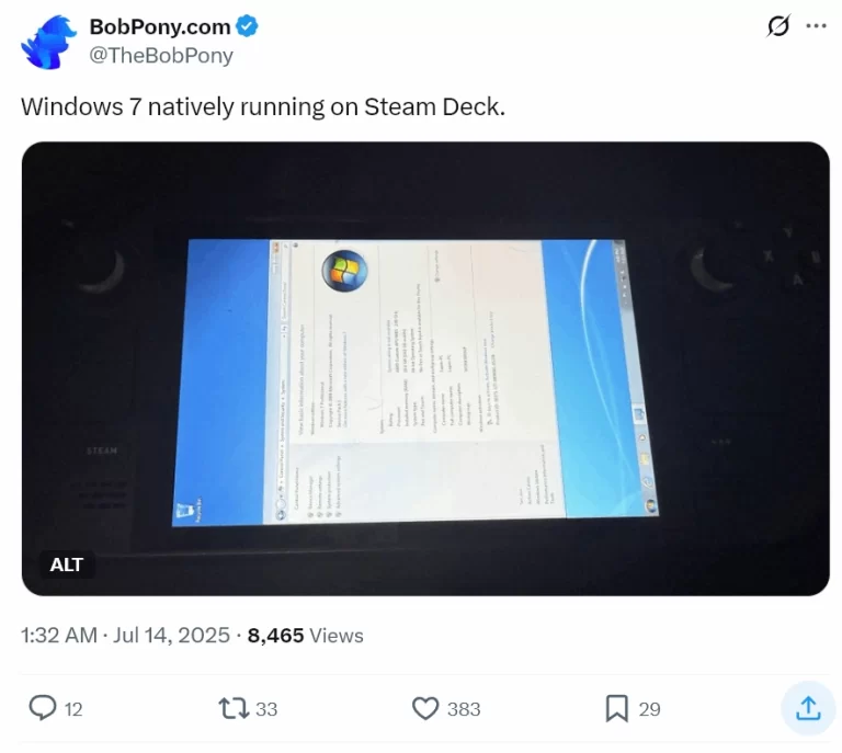 Запуск Windows 7 на Steam Deck с AMD Van Gogh