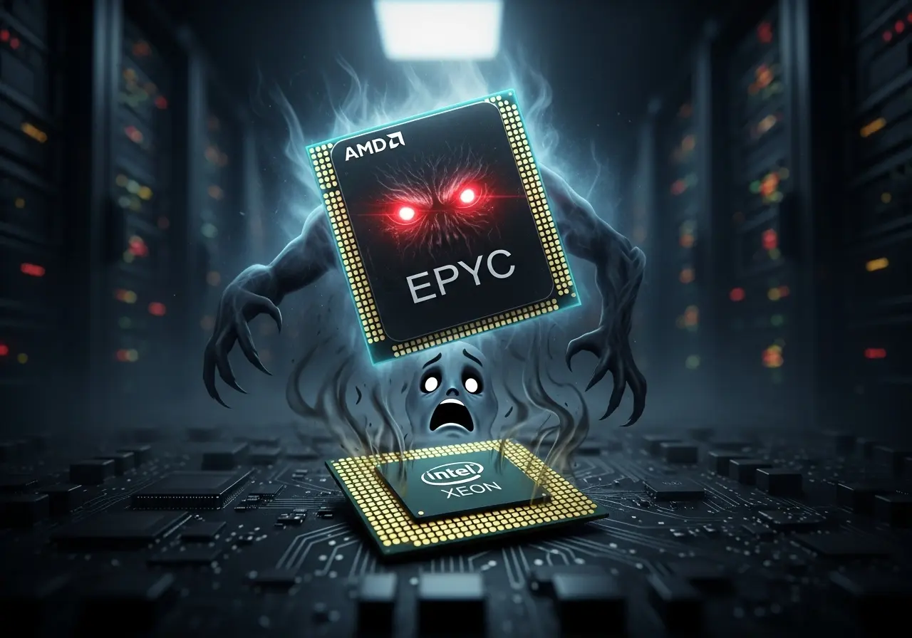 Доля AMD в серверных CPU выросла с 2% до 36.5% и может обогнать Intel