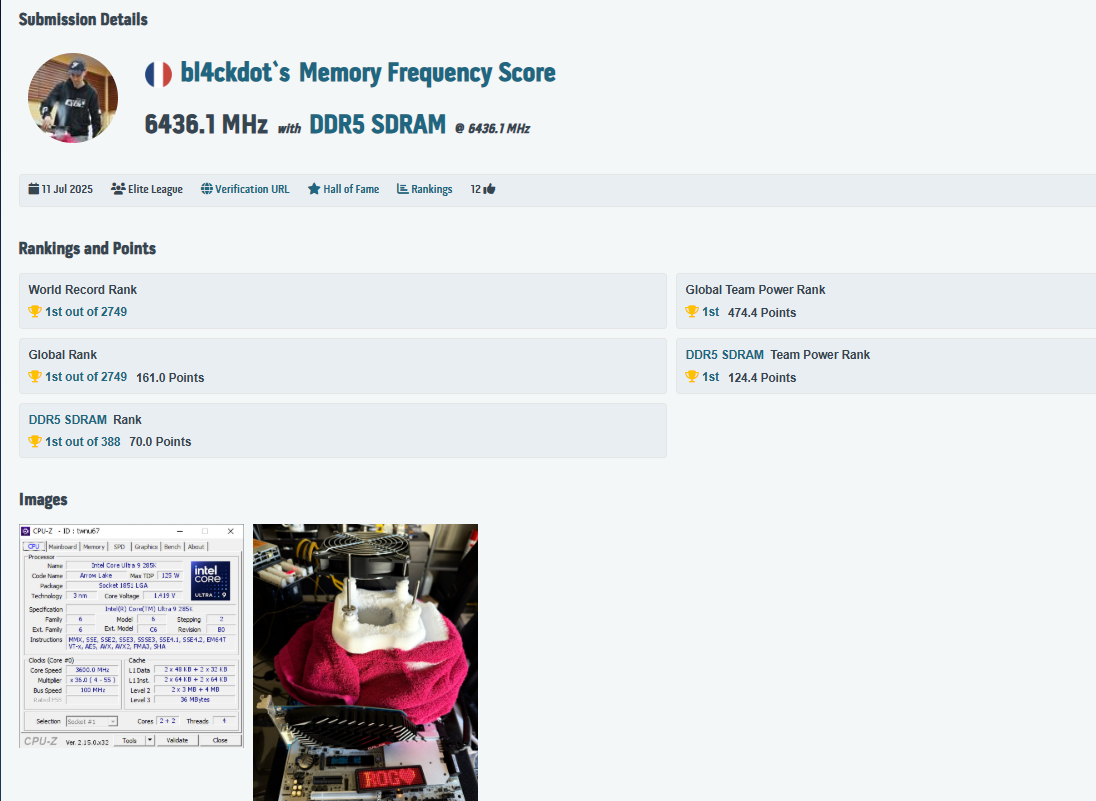 Новый мировой рекорд DDR5 OC: память G.Skill достигла 12,872 MT/s на платформе Z890 Новый мировой рекорд DDR5 OC: память G.Skill достигла 12,872 MT/s на платформе Z890