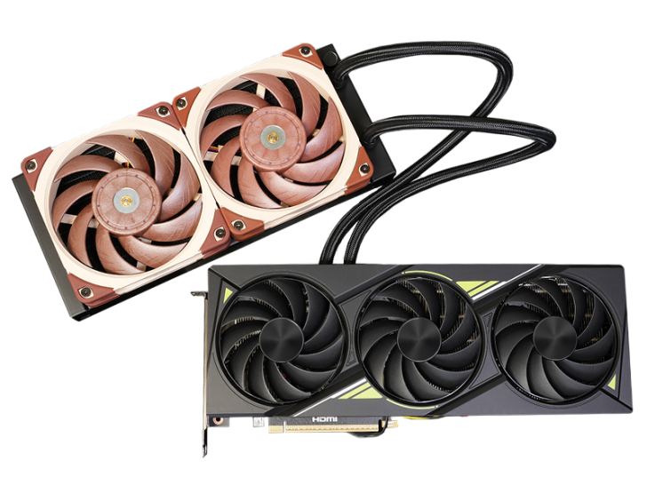 SyCom представляет видеокарту GeForce RTX 5080 Hydro LC с AIO и вентиляторами Noctua