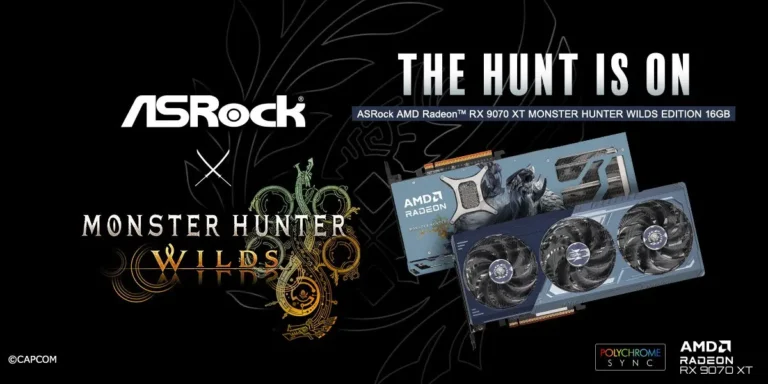 ASRock RX 9070 XT Monster Hunter GPU с дизайном Arkveld ASRock RX 9070 XT Monster Hunter GPU с дизайном Arkveld