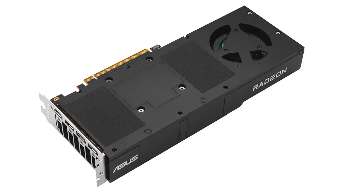 ASUS представляет Turbo Radeon AI R9700 с 32 ГБ видеопамяти 3 Вид на заднюю панель и кулер ASUS Turbo Radeon AI R9700