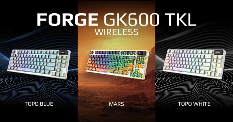 MSI выпустила беспроводную клавиатуру FORGE GK600 TKL в Mars, Topo Blue и Topo White