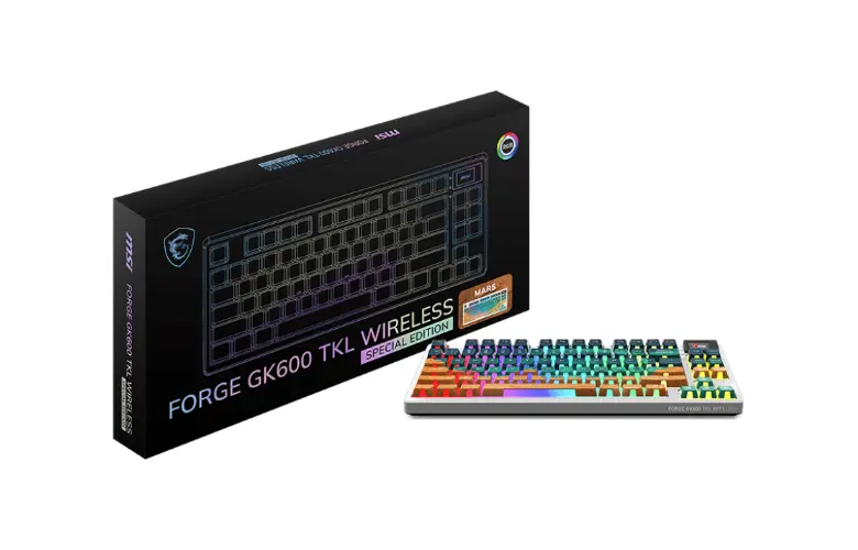MSI выпустила беспроводную клавиатуру FORGE GK600 TKL в Mars, Topo Blue и Topo White 4 MSI FORGE GK600 TKL Wireless - общий вид
