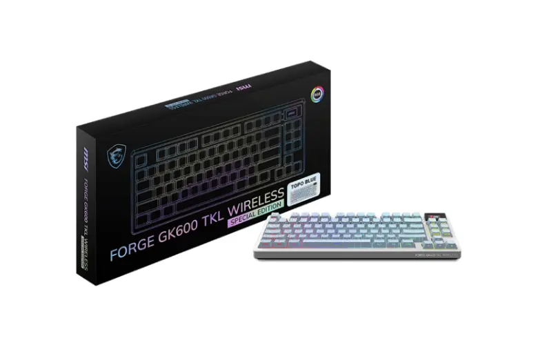 MSI выпустила беспроводную клавиатуру FORGE GK600 TKL в Mars, Topo Blue и Topo White 3 MSI FORGE GK600 TKL Wireless - подсветка