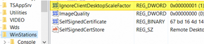 IgnoreClientDesktopScaleFactor позволяет отключить автоматическое масштабирование по DPI клиента.