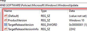 Настройки реестра, которые блокируют обновление сборки Windows