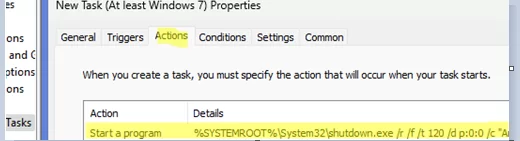 Команда shutdown.exe с параметрами для отложенной перезагрузки