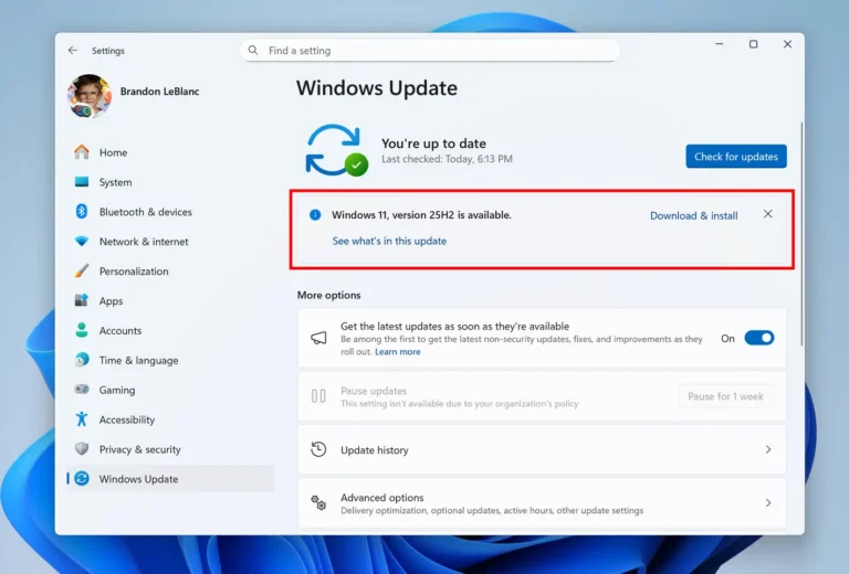 Microsoft выпускает обновление Windows 11 25H2 для IT-техники Microsoft выпускает обновление Windows 11 25H2 для IT-техники