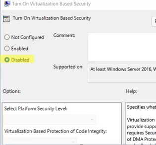 disable cred guard GPO