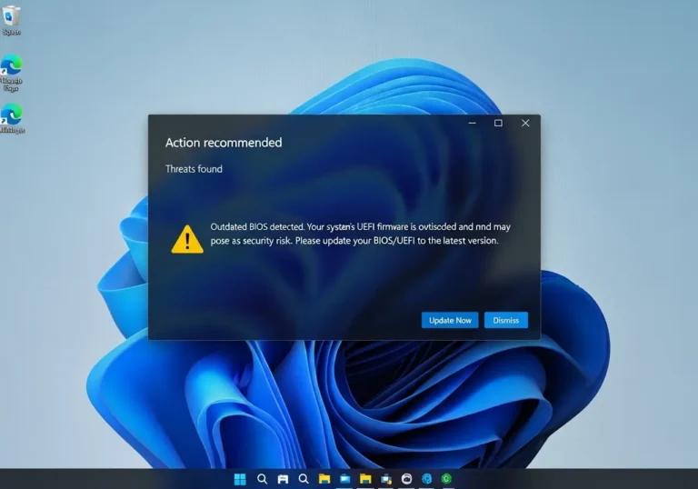 Microsoft исправляет ошибку Defender, вызывающую ложные предупреждения BIOS в Windows 11 25H2