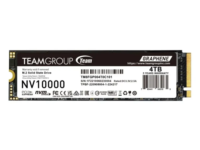 Team Group выпустила NV10000 PCIe 5.0 SSD до 10,000 МБ/с и 4ТБ