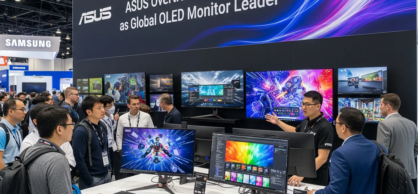 ASUS обогнал Samsung как лидер рынка OLED-мониторов в Q3 2025, рост 65% год к году