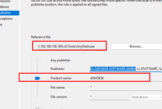 Создание правила для блокировки AnyDesk по имени