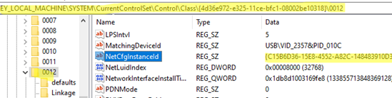 Find WLAN adapter registry key
