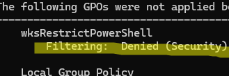 gpresult - filtering deny GPO for admins