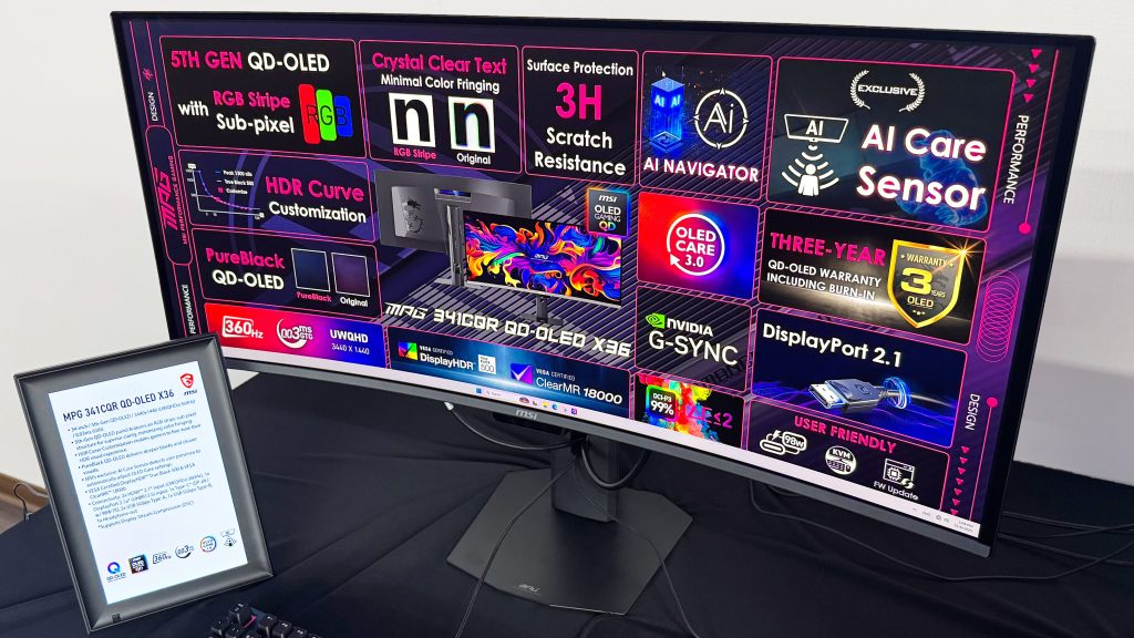 Изображение нового QD-OLED монитора MSI